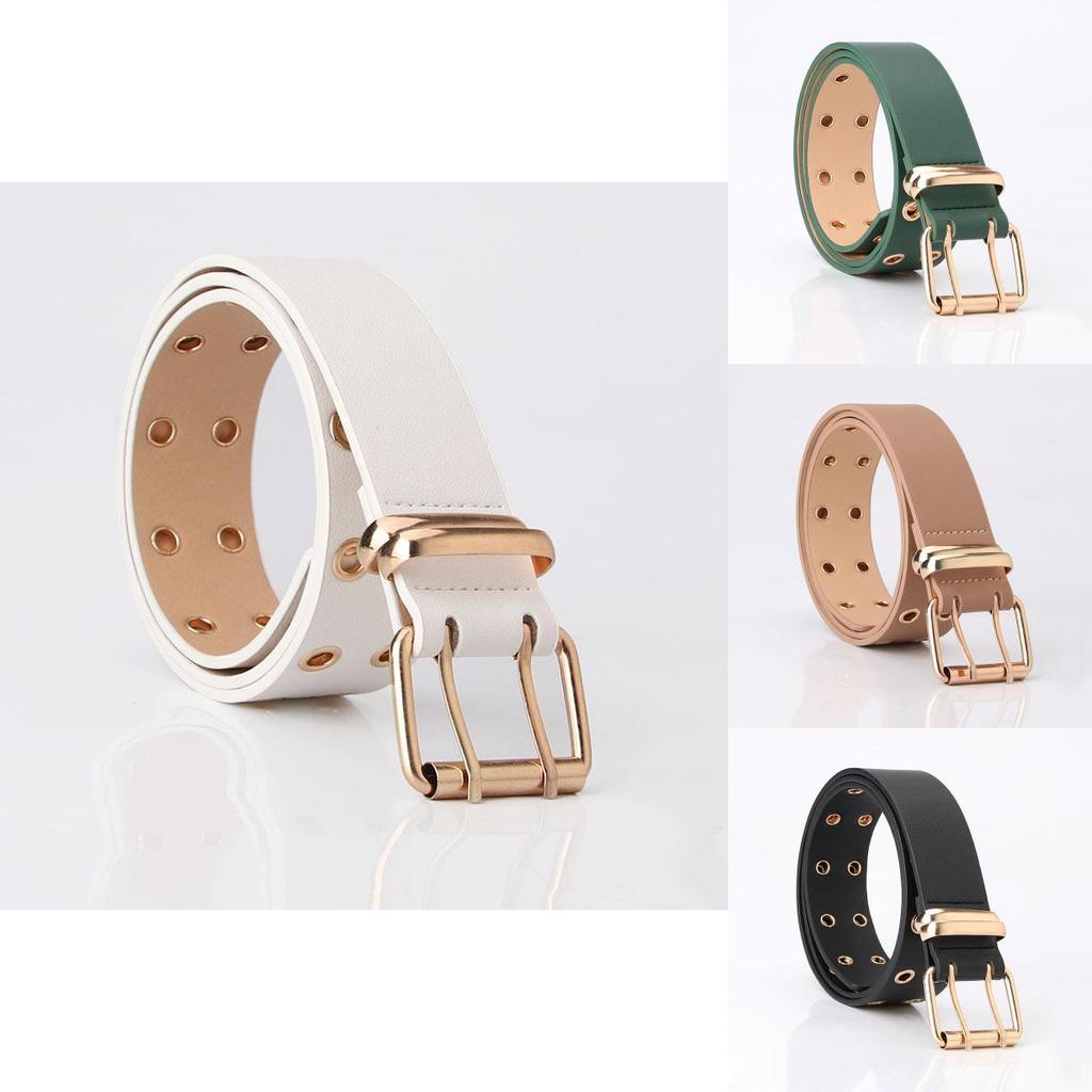 Trendy Pu Designer Belt With Hollow Geometric Details For Female Street Fashion