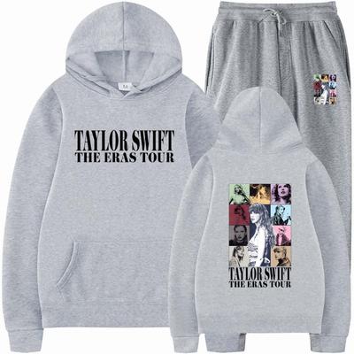 Женские брючные костюмы с капюшоном, женский ретро-спортивный принт