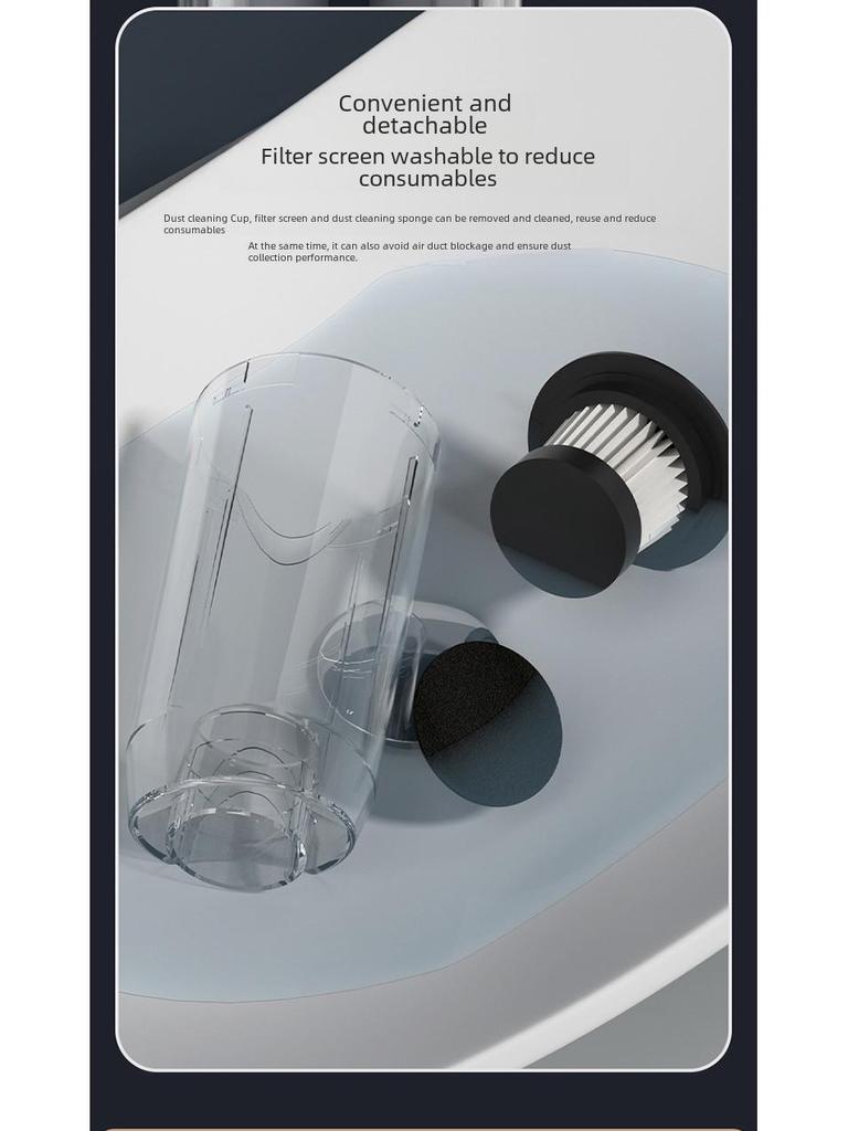 Беспроводной ручной пылесос Eco Bear: Мощное всасывание для дома и автомобиля, влажная/сухая уборка, подметальная машина двойного назначения и швабра.