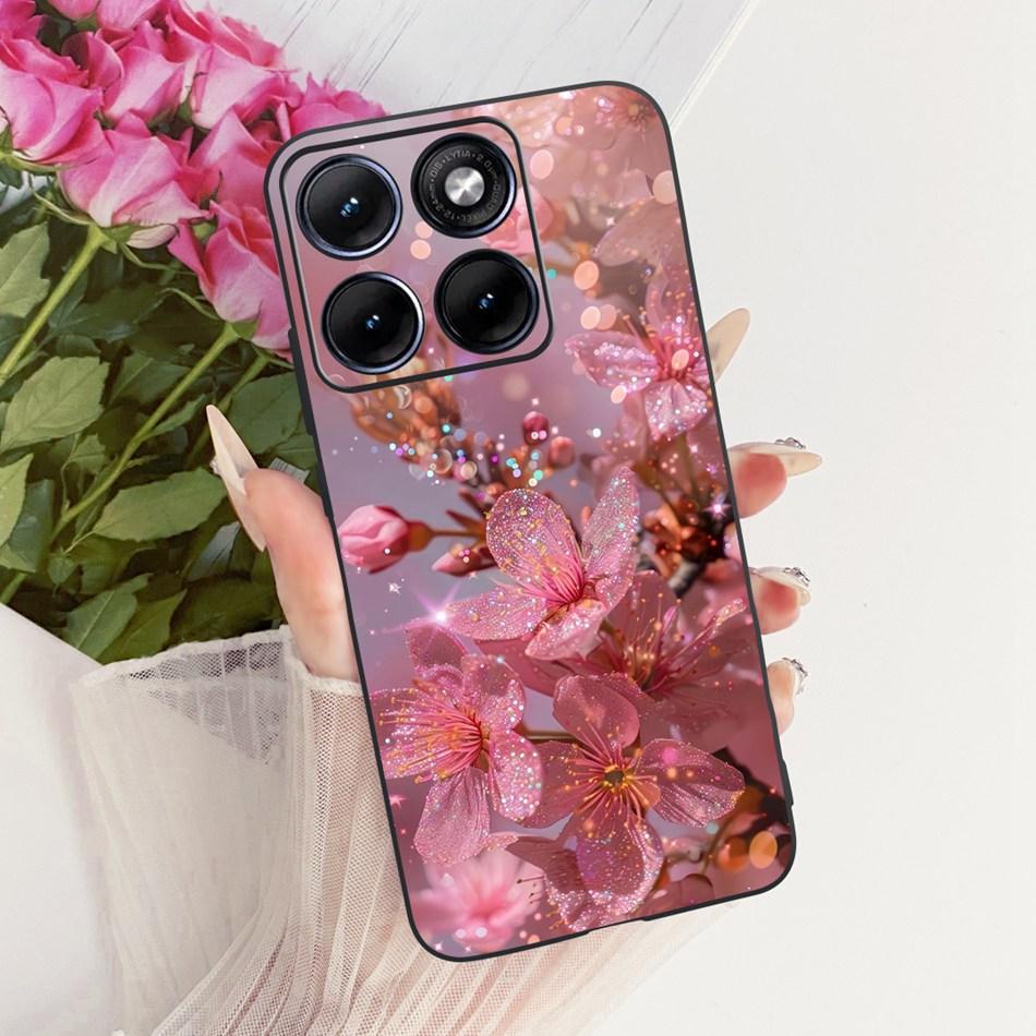 Для Motorola Edge 70 Fusion Милый Цветок Бабочка Кошка Расписной Чехол Для Motorola Edge70 Fusion 5G Черный Силиконовый Мягкий Чехлы Для Телефона