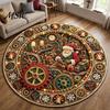 Non-slip Christmas Carpet for Kids Round 3D Rug, Optical Illusion Area Santa Gnome Easy Clean Rug High Traffic Pattern, Holiday Floor Mat Living Room