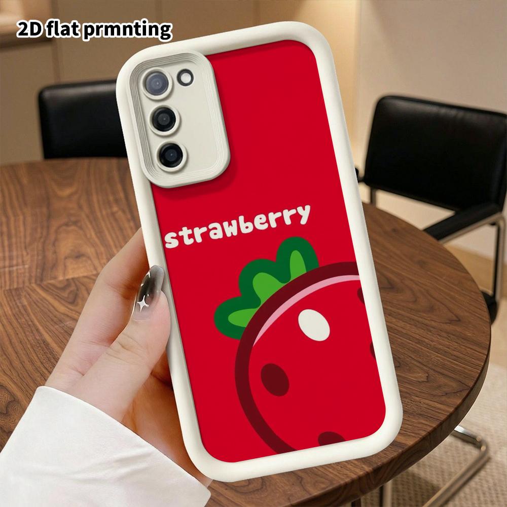 Чехол для телефона: 2D плоский защитный чехол для Samsung Galaxy A34 A35 M05 M06 S20 S22 S21 FE Plus 5G, красная большая клубника, идеальный для Рождества и Хэллоуина