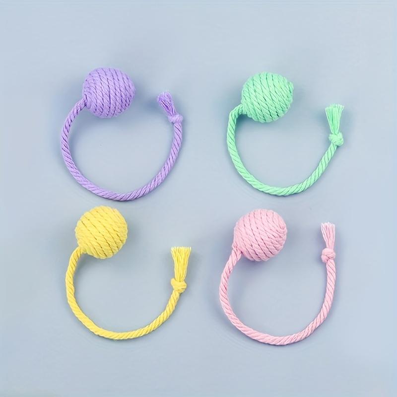Cat Toy Balls with Ropes, with Bell Built-in Rolling Balls and Make Sounds for Kittens To Play With