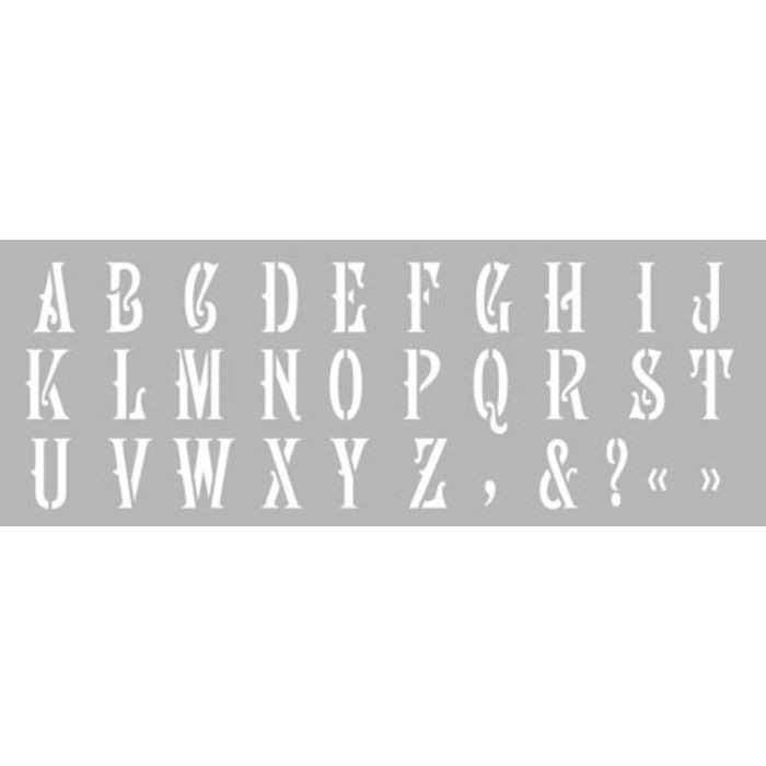Pochoir 15 x 40 cm Alphabet n°3