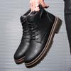 Зимние ботинки мужские водонепроницаемые короткие ботинки до щиколотки мужские высокие ботинки до середины голени осенне-зимние модные мужские ботинки на шнуровке