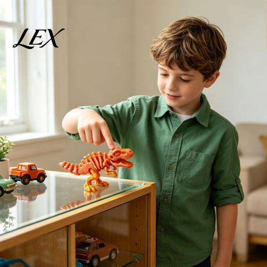 Poseable Dinosaur Action Figure Articulated Tyrannosaurus Rex Skeleton Figurine, 3D Printed T-Rex Model with Movable Joint Decor Joints, Dino