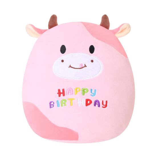 Cat Cow Plush Toy Soft Stuffed Animal Skin-Friendly Cuddle Cushion for Kids Adults Birthday Gift for Girls Boys