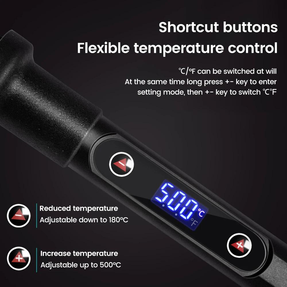 Электрический паяльник 17-в-1 мощностью 80 Вт с регулируемой температурой, сменной головкой паяльника, набором для сварки ручек-паяльников