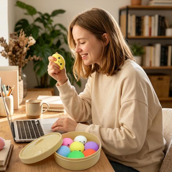 Stress Relief Toys Steamed Bun And Steamer Set Decompression Toy Soft TPR Durable Anxiety Relief Toy for Adults