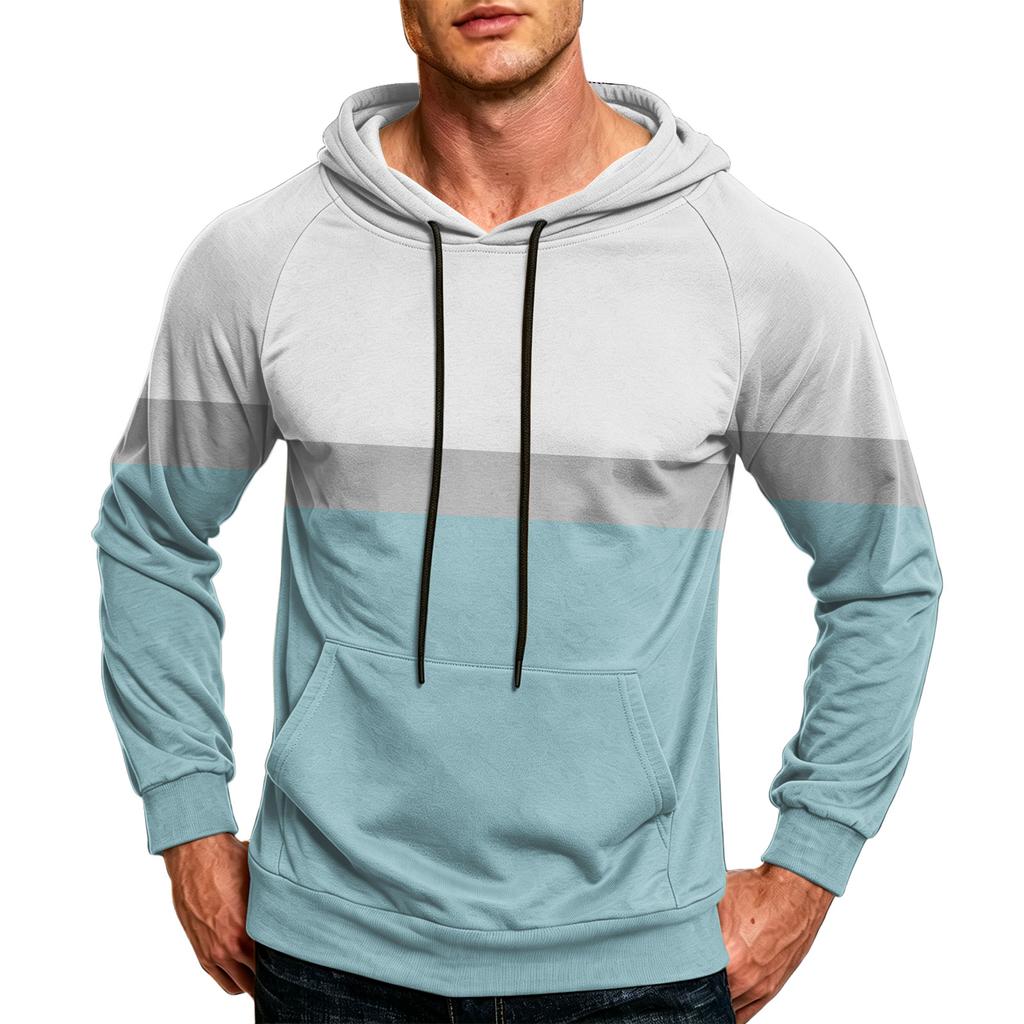 Мужская повседневная толстовка с карманом, шнурком и принтом для повседневной носки
