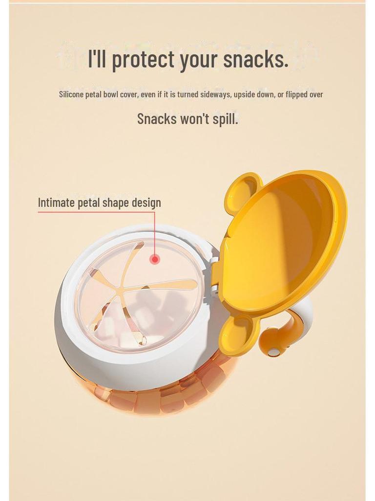 «Запечатанная миска для закусок из тритана с рисунком для детей — подходит для улицы и малышей»