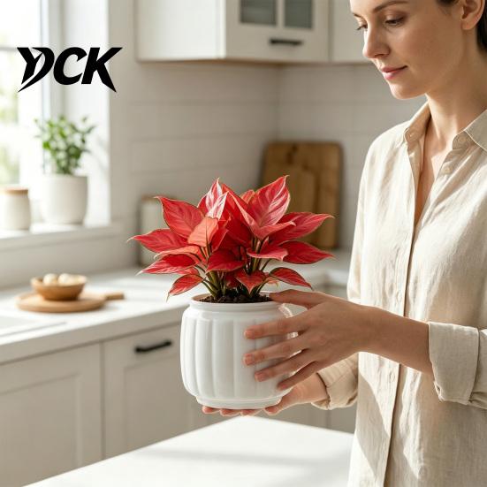 Прочный Цветочный Горшок Самополивающиеся Горшки для Комнатных Растений, Пластиковый Горшок с Дренажными Отверстиями Керамический Держатель, Маленький Цветочный Дом Растения, Африканские Фиалки,