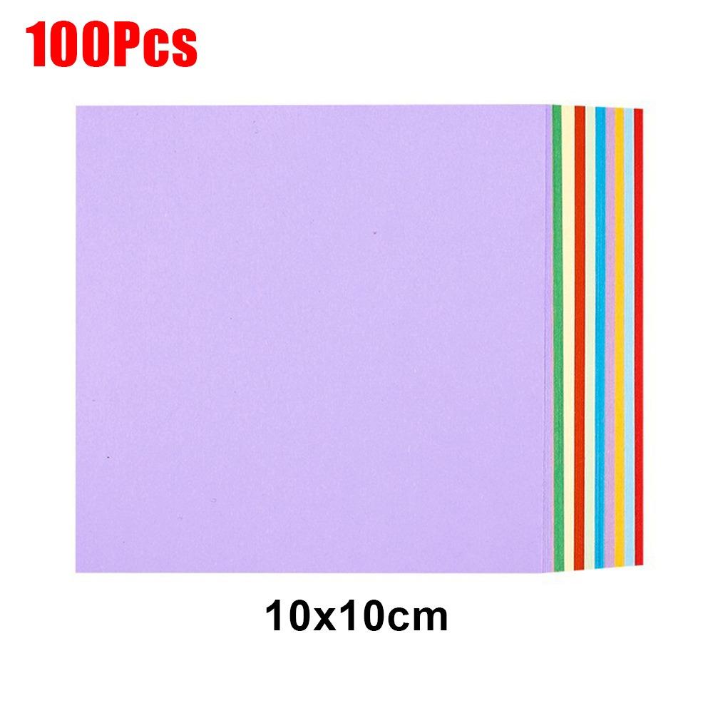 100Pcs Solid Color Square Origami Paper 20 Colors Handmade Scrapbooking Craft Decor Folding Paper