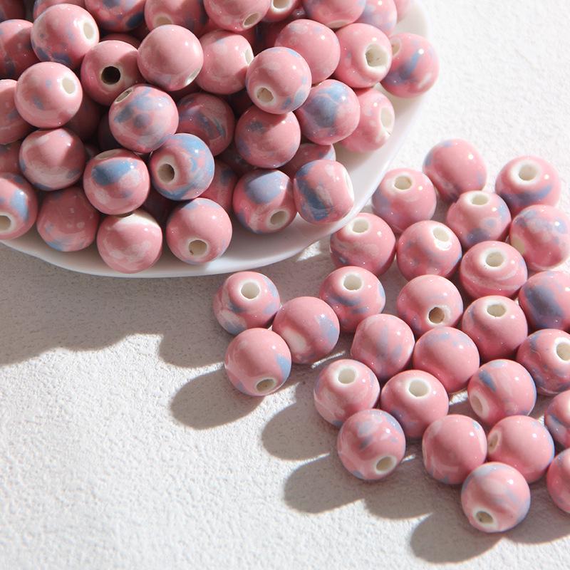 Сине-черный сахарный агат с сердечком, круглые бусины для изготовления кристальных украшений и аксессуаров своими руками