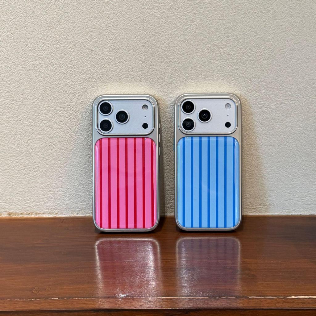 Нишевый простой чехол-полоска в стиле color block для iPhone 14/15/16/17 Pro Max