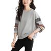 Long Pullover Round Plus Loose Perfect for and Spring Women's Sweatshirt, Hoodie, Sleeve, Top, T-Shirt, Neck, Sizes, Fit, Figure-Flattering, Stylish,