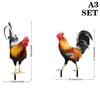 Garden Rooster Statue Chicken Sculpture For Yard Decor Weatherproof Hen Figurine For Patio Backyard Home Outdoor Decoration