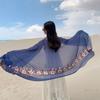 Cotton Linen Women Beach Scarf Flower Embroidery Shawls and Wraps Fashion Summer Hijab