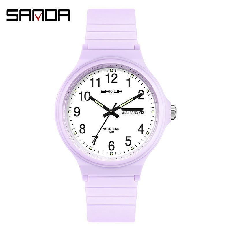 Sanda 6060 Dual Calendar Waterproof Quartz Watch for Casual Outdoor Wear - Men's & Women's Student Wristwatch