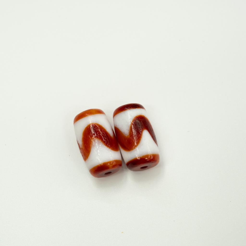 Natural agate red meat dzi beads bucket beads, weathered pattern tiger teeth three eyes noble dzi beads DIY bracelet bead partition accessories