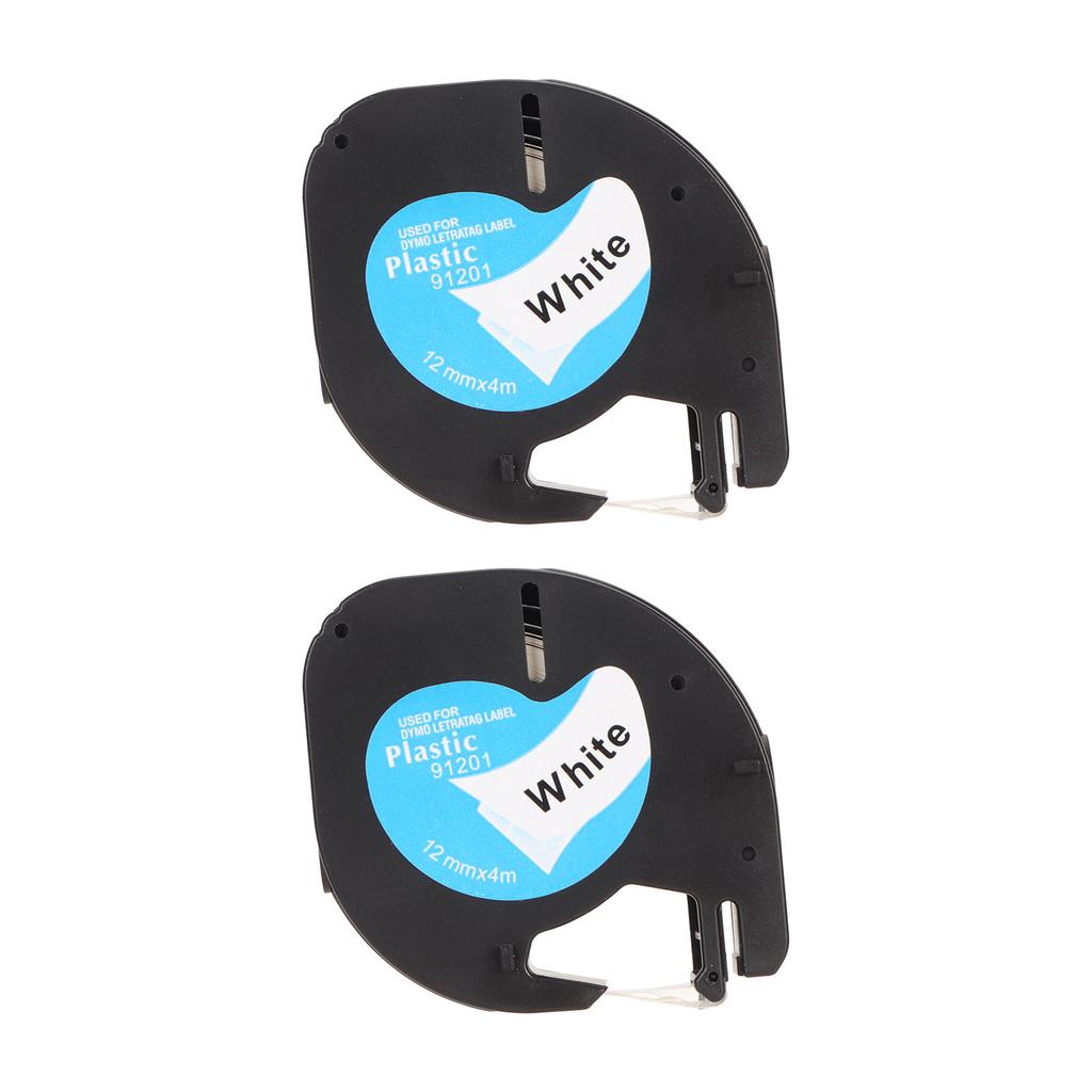 2 шт. Лента для этикеток шириной 12 мм, длиной 13 футов, водостойкая, маслостойкая, черная на белом, этикетировочная лента для L