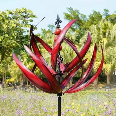 Harlow Wind Spinner, металлическая ветряная мельница, 3D ветровая кинетическая скульптура, газонная металлическая ветровая солнечная вертушка, декор для двора и сада