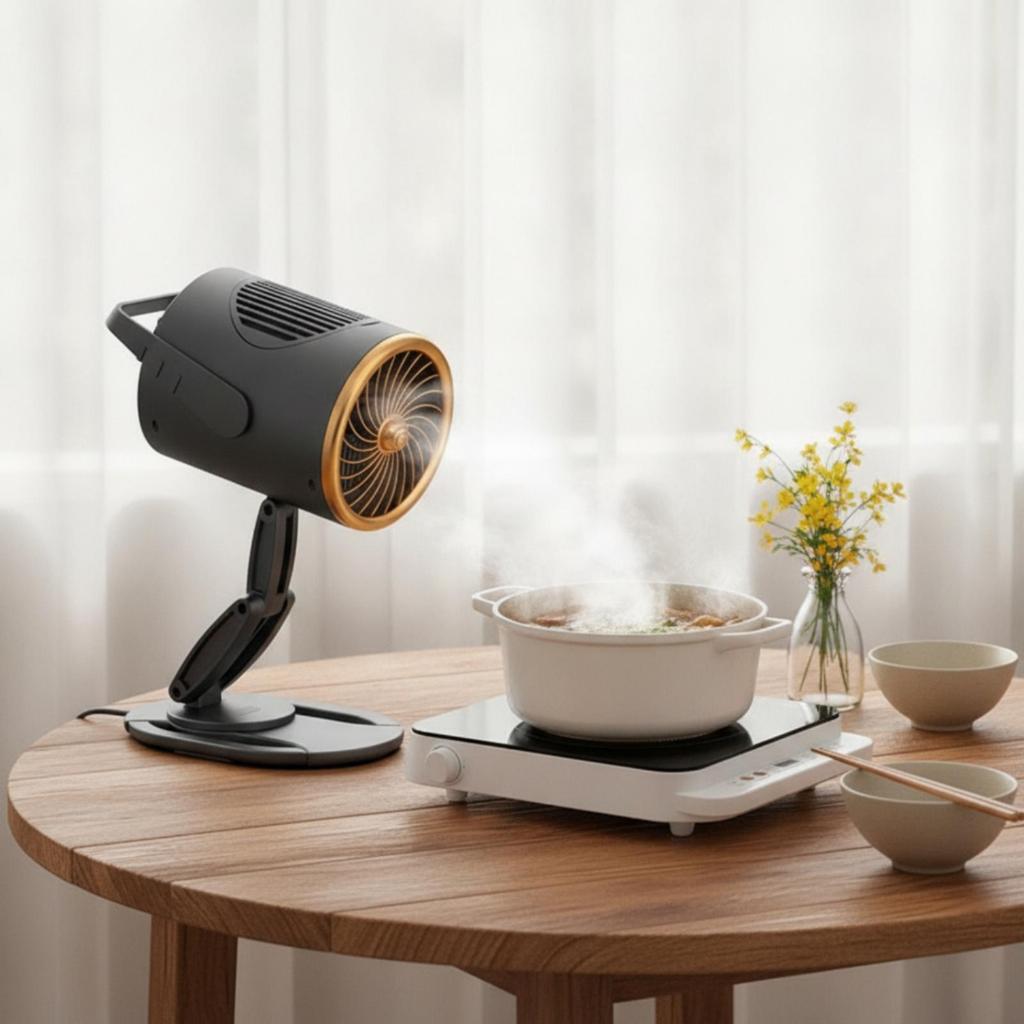 Tabletop Smoke Extractor Adjustable Desktop Range Hood Small for