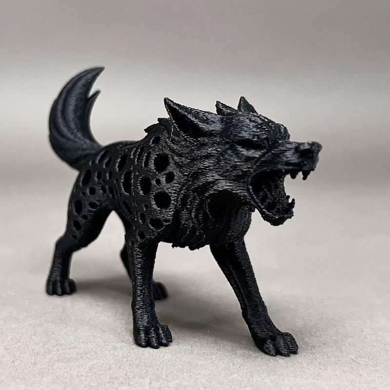 1 шт. Полая фигурка волка, напечатанная на 3D-принтере, реалистичное украшение в темном стиле, для декора помещений и улицы, на Хэллоуин, Рождество, книжной полки, гара