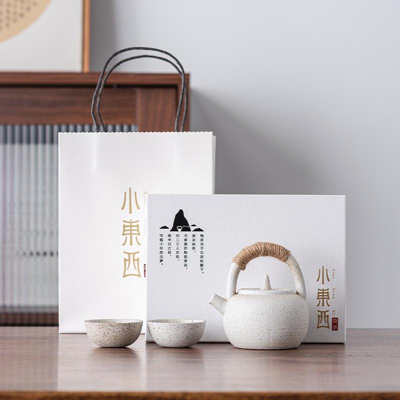 Подарочный набор для чая Кунг-фу в стиле легкой роскоши, чайник, 24 чашки, чайный поднос, деловые подарки для клиентов