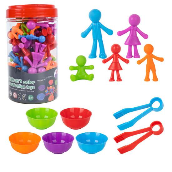 1 набор игрушек для подсчета животных с мисками, пинцетом, мультяшным динозавром, игрой на подсчет и сортировку цветов для малышей, мальчиков и девочек, обучающей игрой для дошкольников