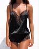Женское сексуальное женское белье, сетчатое атласное комбинезон с глубоким V-образным вырезом, нижнее белье, комплекты пижамы Babydoll