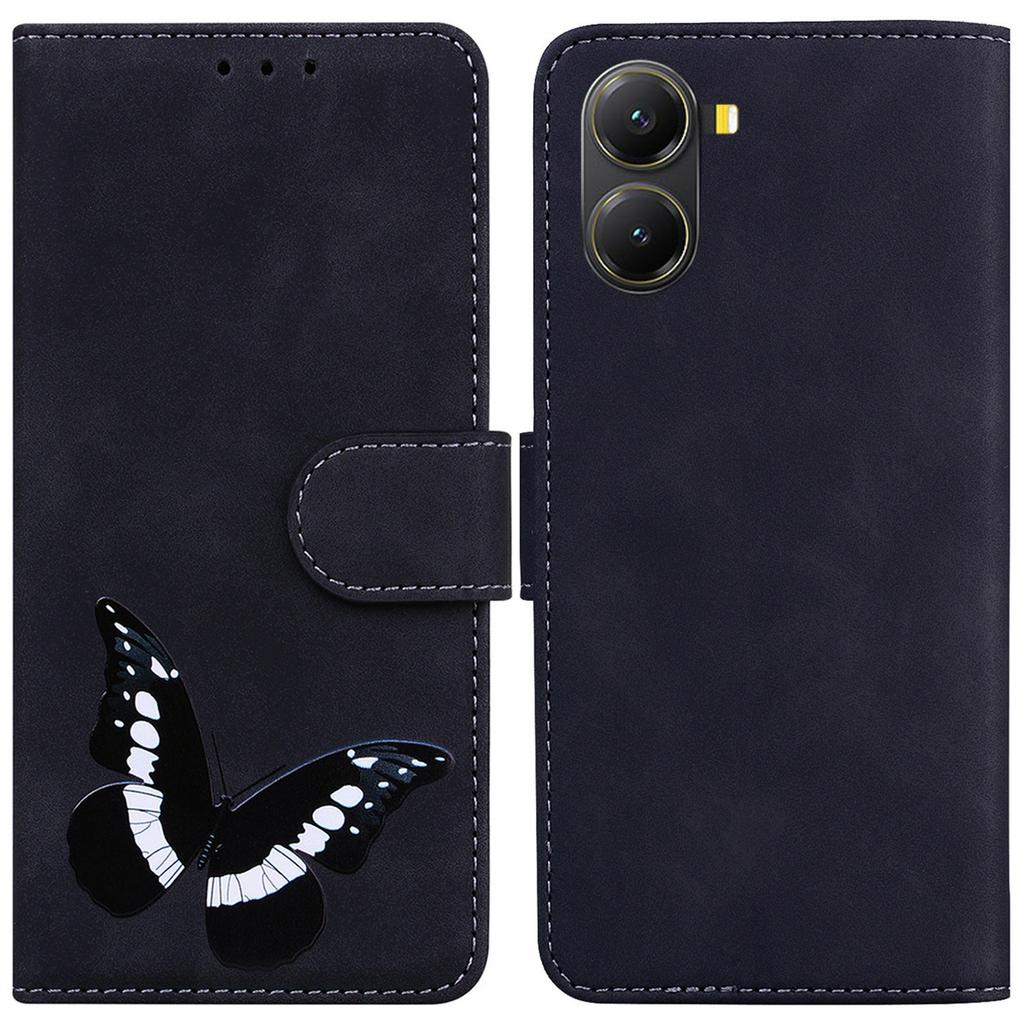 For Xiaomi Poco X7 Pro 5G/Redmi Turbo 4 5G Stand Case PU Leather Phone Cover Butterfly Printed