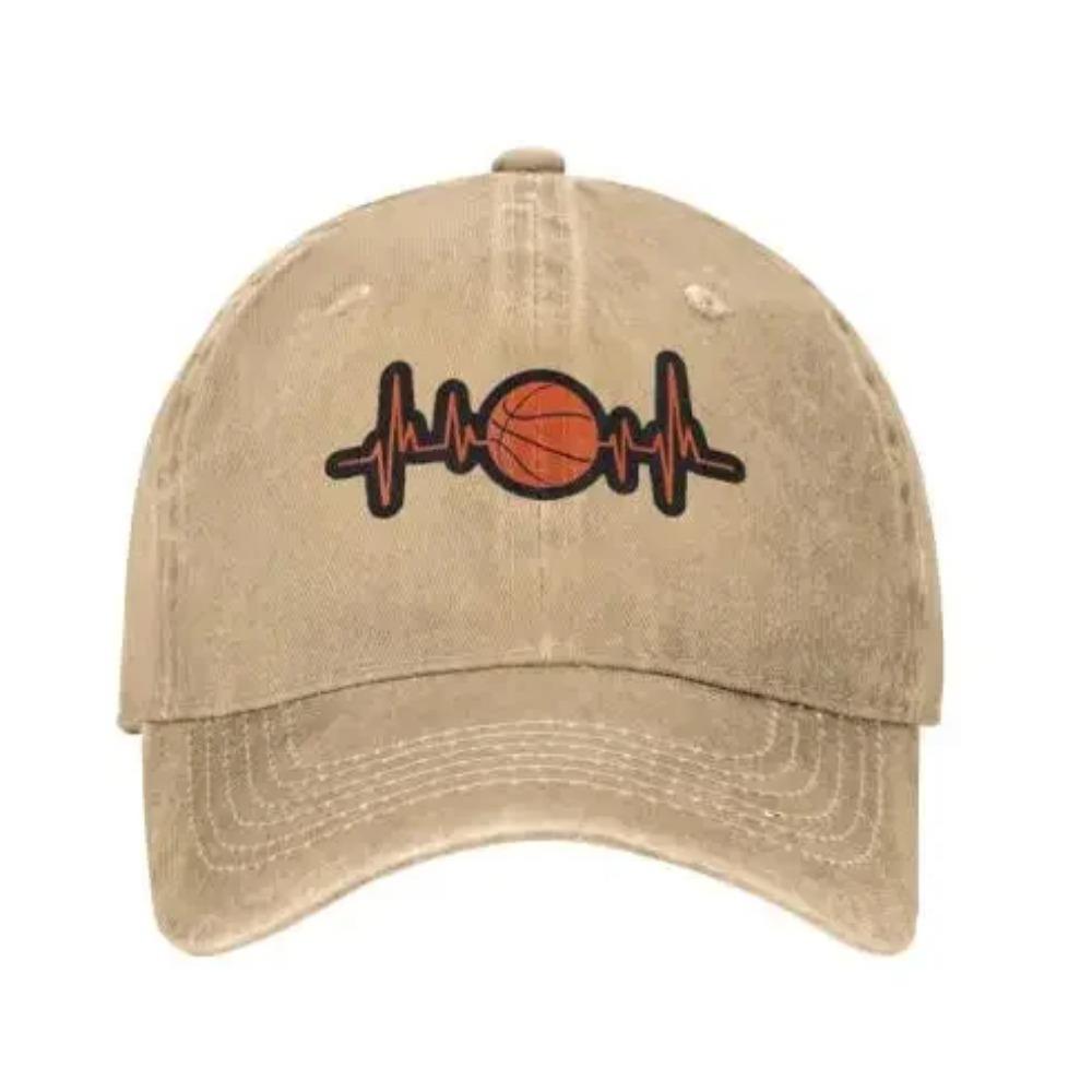 Унисекс Оранжевый Баскетбольная Бейсбольная Кепка Сердцебиение Регулируемая Кепка Сэндвич Кепка Хип-Хоп Кепки