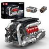 MOULD KING 10203 Technical Car Part Toys The Motorized M8 Sport Car V8 Engine Building Block Assembly Brick Kids Christmas Gift