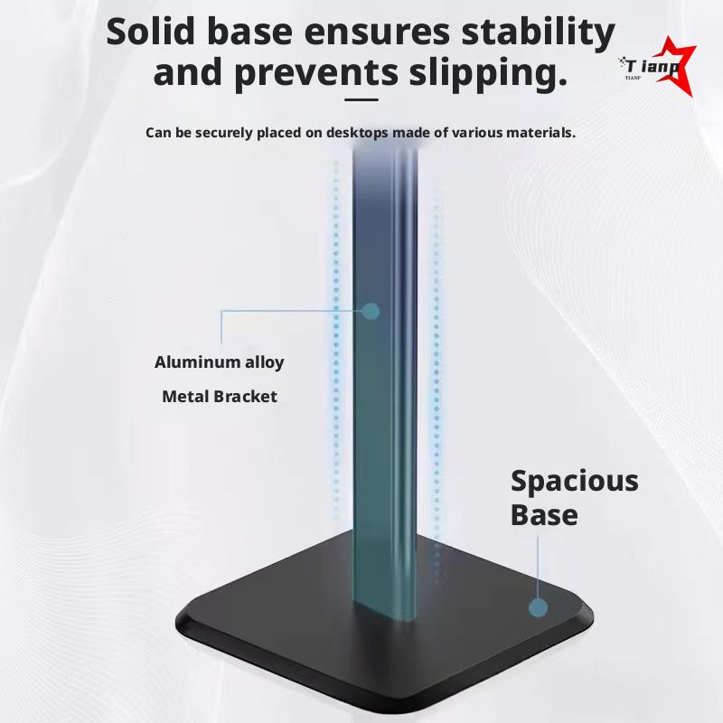 Aluminum Alloy Headphone Stand Creative Minimalist Desktop Holder for Over-ear Headset and Mic Storage Rack