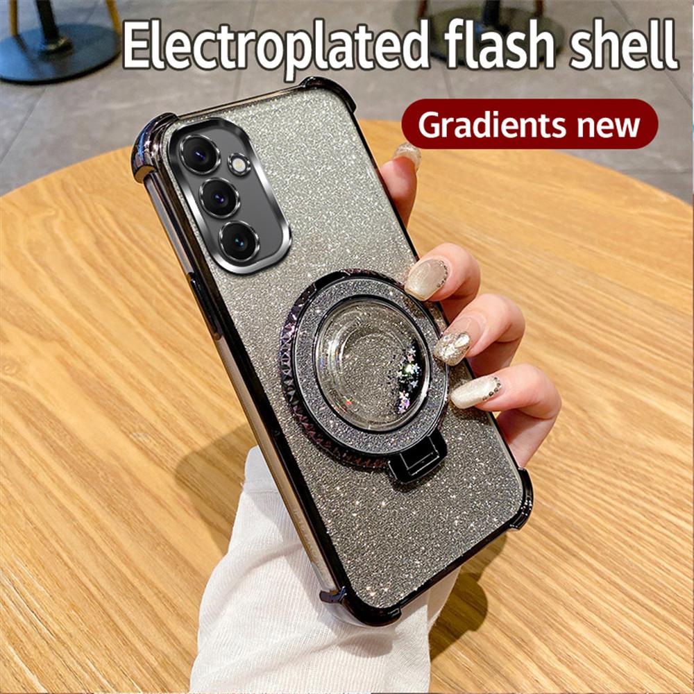 Чехол для телефона Quicksand Glitter с магнитной подставкой для Samsung A15 A25 A35 A55 A54 A34 A14 A24 A13 A53 A23 A33 A32 A52 A51, мягкий чехол