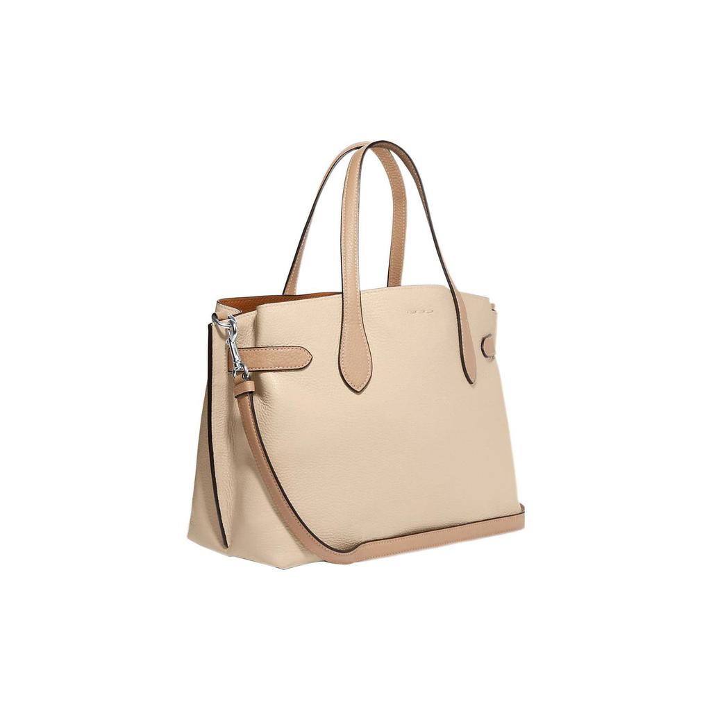 New COACH Hanna Pebbled Leather Tote Bag, Shopping Bag, Shoulder Bag, Crossbody Bag, Handbag Large Women's Ivory Gray CH536-SVIO