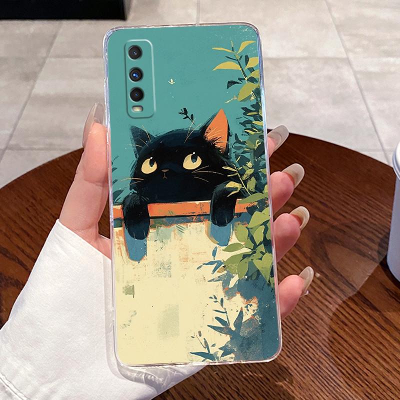 Jelly Casing For VIVO Y70S / IQOO U1 Fundas Capa Clear Silicone Soft TPU Back Cover Cute Cat Rabbit Heart Protective Case Coque