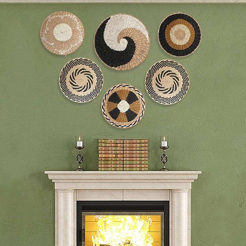 1 шт. соломенный домашний декор для гостиной/фермерского дома/кухни, плетеная настенная корзина, тарелка в стиле бохо, доступно несколько вариантов