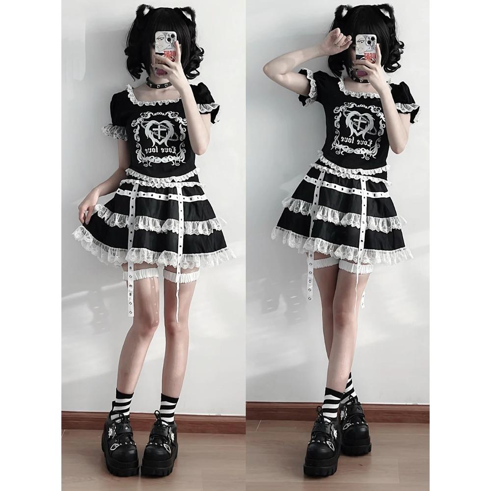 Уличный стиль для девочек Лолита Готическая обувь на платформе, женская обувь для покера Джокер Клоун Украшения Подъемник Подарок на Хэллоуин