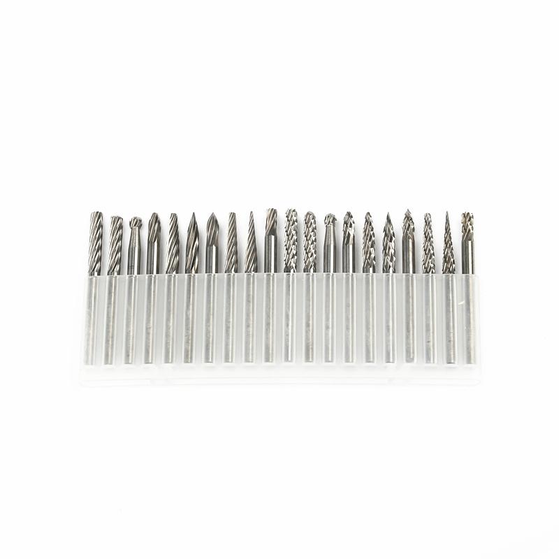 Rotary File Mixed 20Pcs Set Slot Carbide Alloy Milling Cutter Column Type Wood Carving Electric Grinding Head