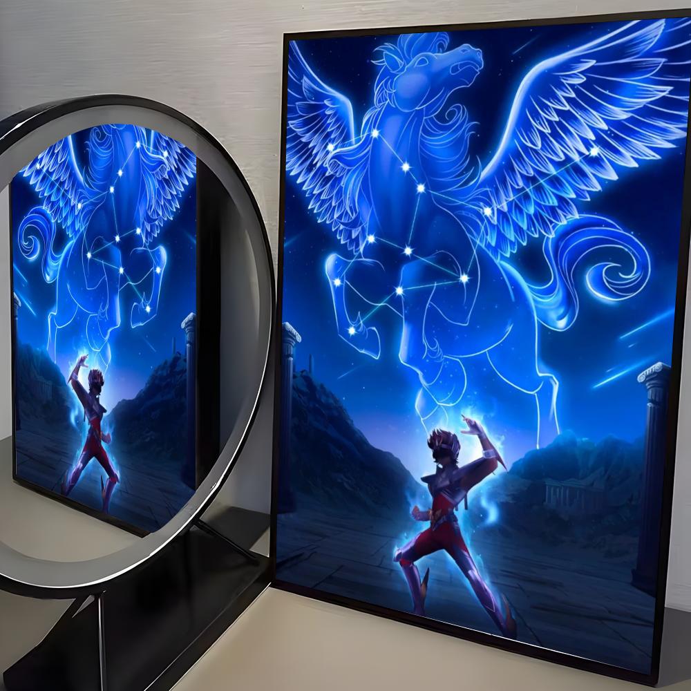 S-Saint Seiya Anime Classic Poster HD Art Mural Wallart Poster Waterproof Vintage Print Decor for Home Decoration DIY