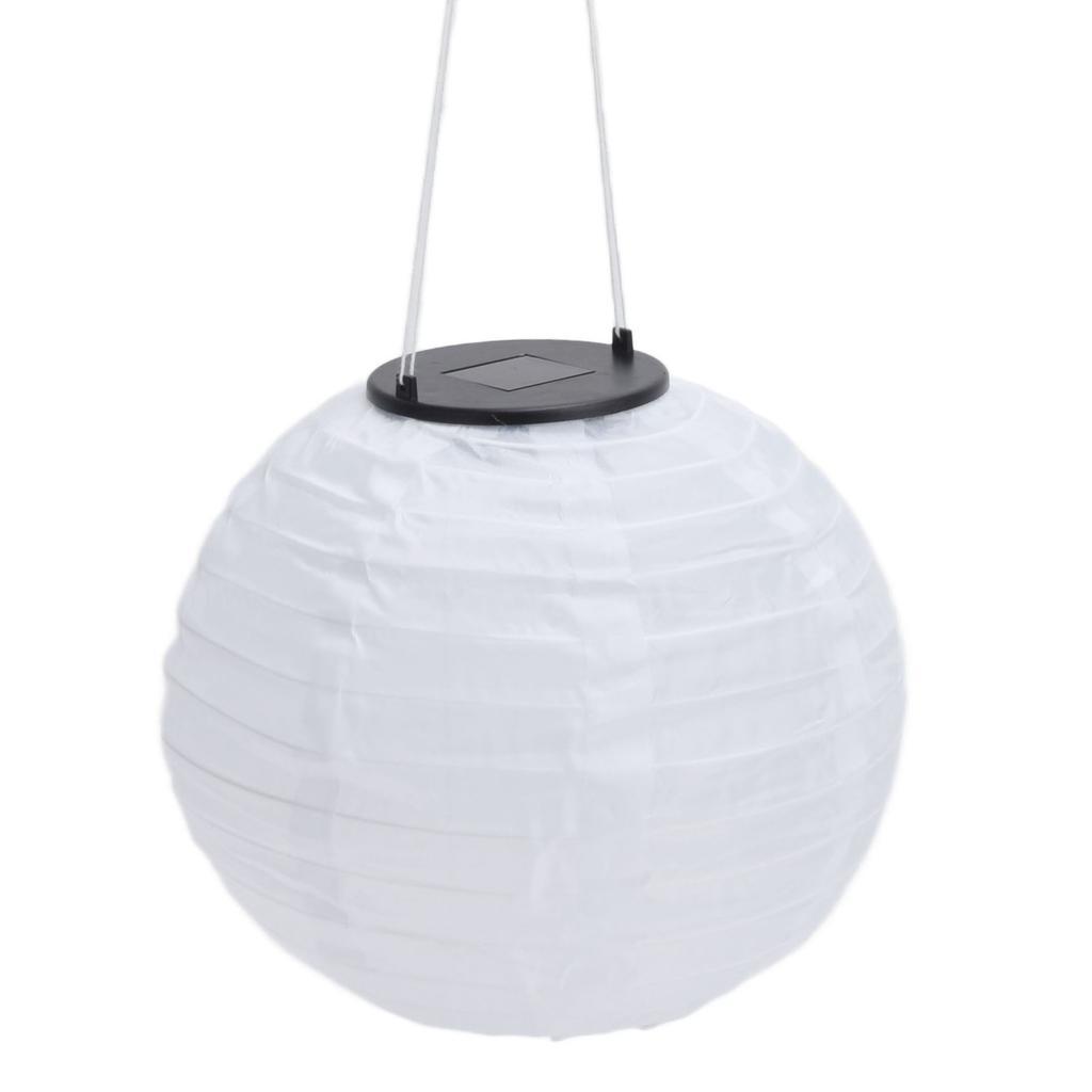 Waterproof LED Solar Cloth Chinese Lantern Outdoor Wedding Party Garden Hanging Hook Lamp