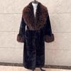 New Autumn and Winter Fur Coat Women's Rabbit Fur Fur Fur Integrated Long Style Real Fox Fur Fur Collar Fashionable Warm Coat Women
