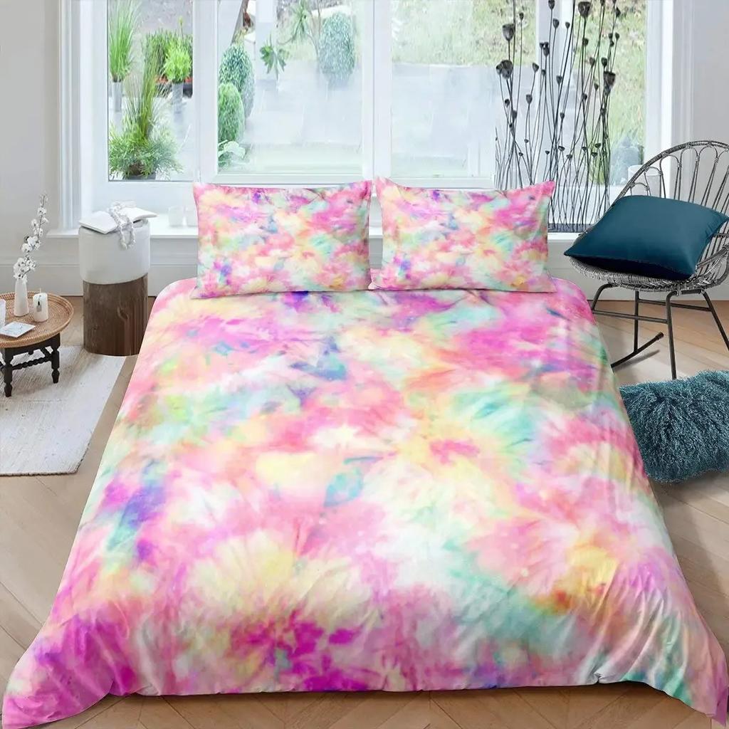 Tie Dye Duvet Cover Set Bohemian Hippie Spiral Bedding Sets Ethnic Boho  Comforter Cover Set Swirl Tie Dyed Pattern Quilt Cover