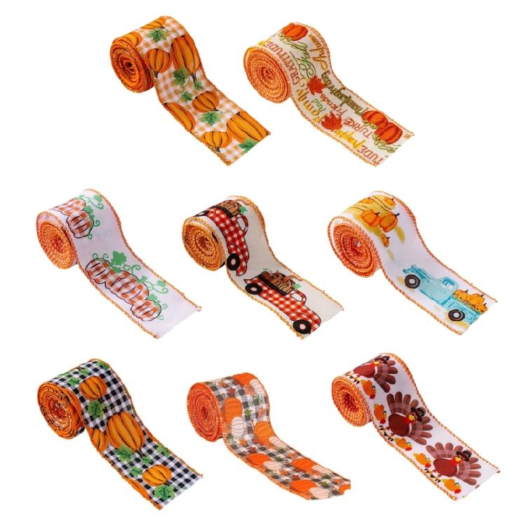 Классические осенние декоративные ленты для проектов и украшения подарочных корзин