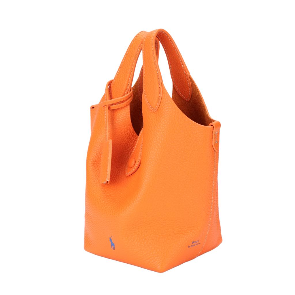 Polo Ralph Lauren Logo Solid Tote Bag Shopping Crossbody Leather Handbag Small Women tote bags Orange 428944657002