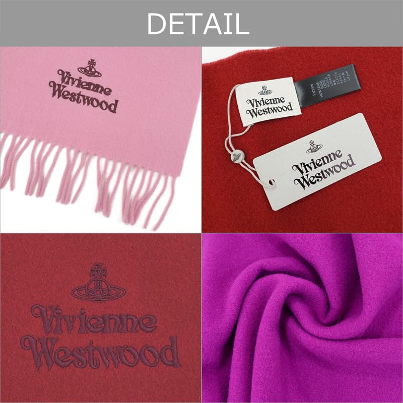 VIVIENNE WESTWOOD Белый шарф с лентой для переноски и чехлом (81030007 A401-2) (Логотип Вино) Пакет, Упаковка, [Б/У]