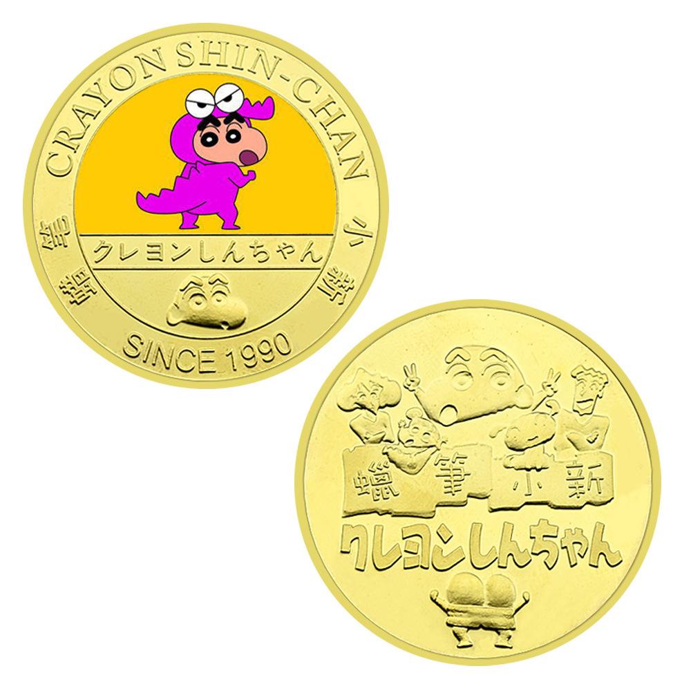 Gold plated colored commemorative coins for Japanese manga and anime merchandise, anime children's souvenirs