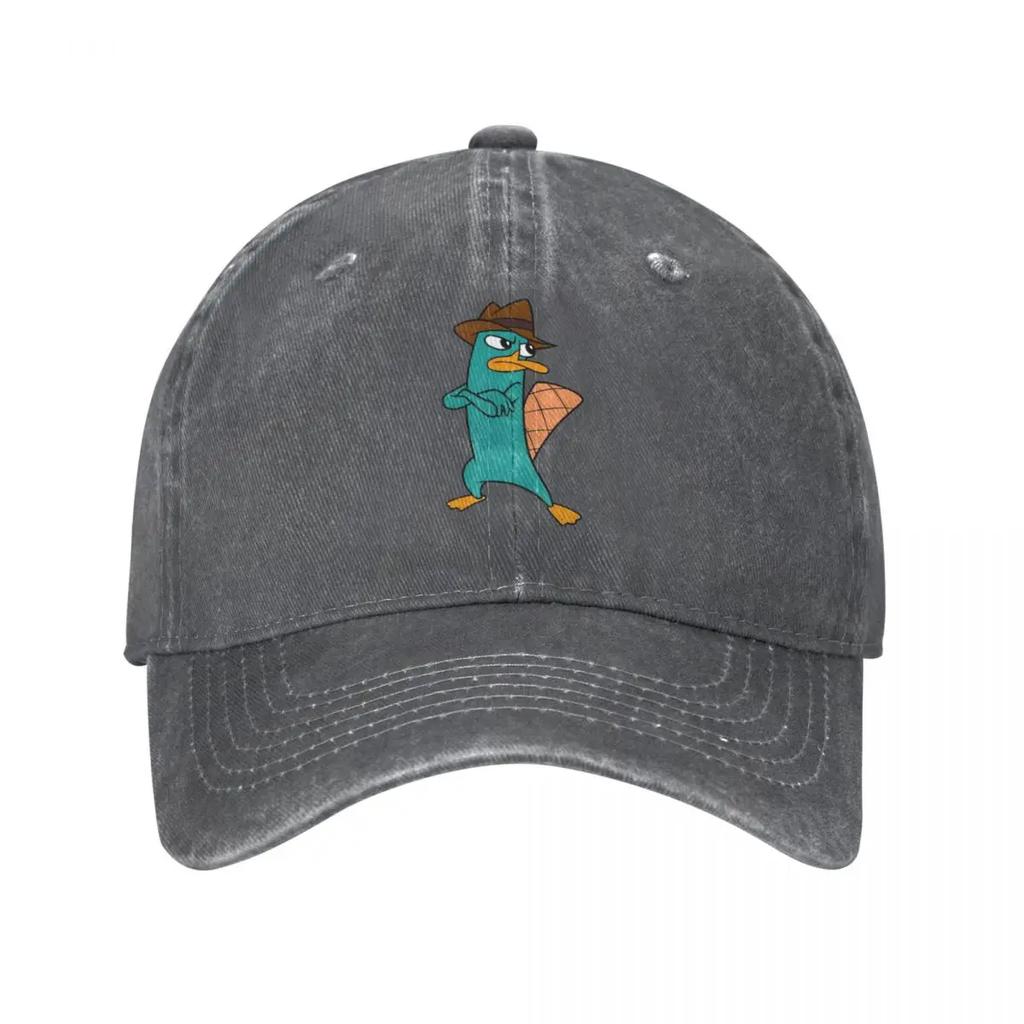 Perry The Platypus Animal Unisex Baseball Caps Distressed Denim Washed Caps Outdoor Running Golf Unstructured Soft Snapback Hat